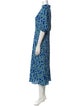 Diane von Furstenberg Floral Print Midi Length Dress