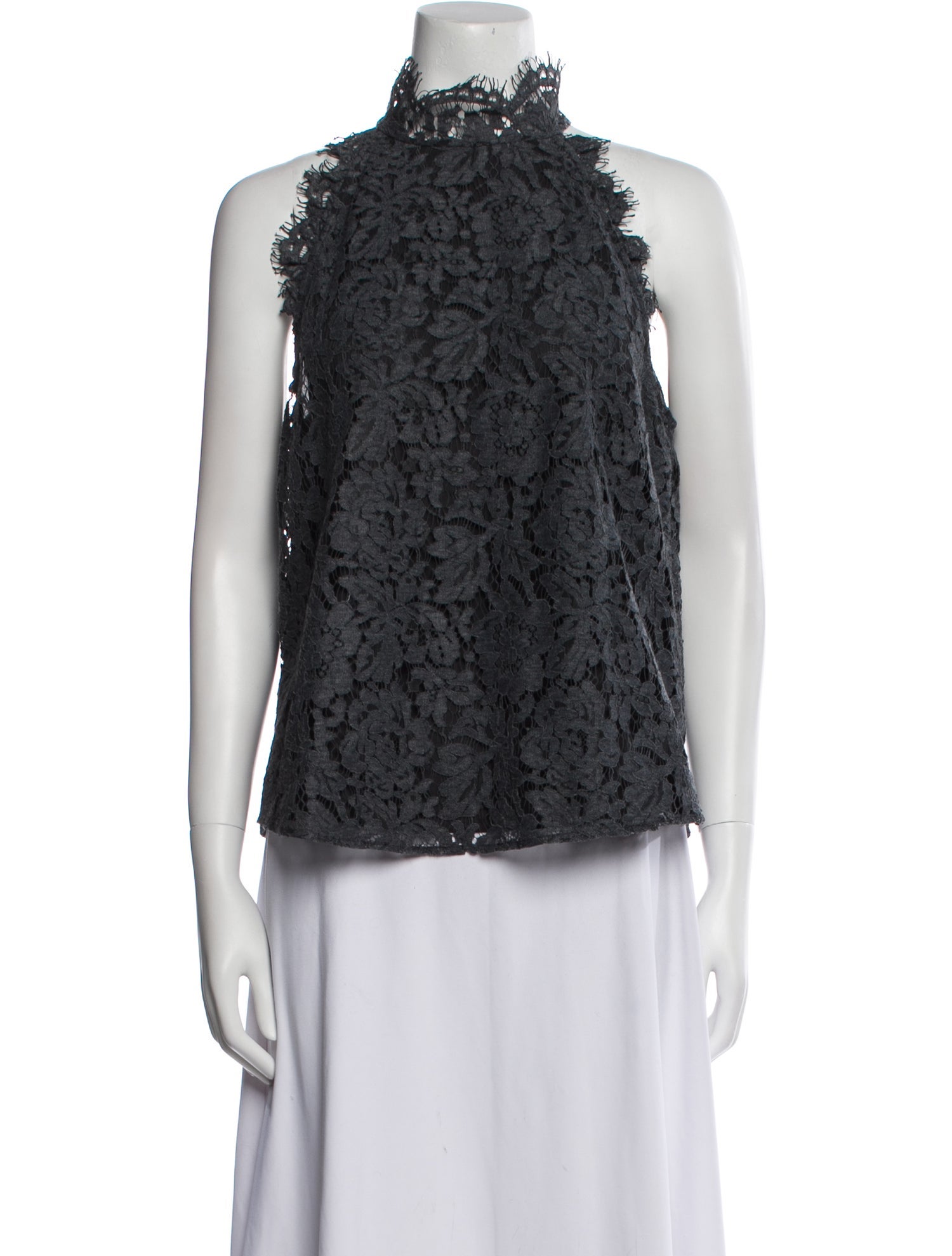 Diane von Furstenberg Lace Pattern Halterneck Blouse