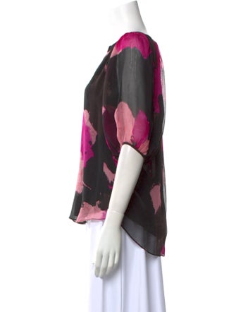 Diane von Furstenberg Silk Floral Print Blouse