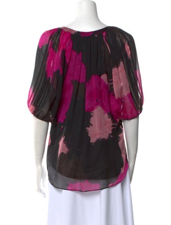 Diane von Furstenberg Silk Floral Print Blouse