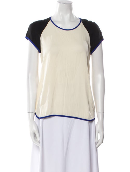 Diane von Furstenberg Silk Colorblock Pattern T-Shirt