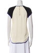 Diane von Furstenberg Silk Colorblock Pattern T-Shirt