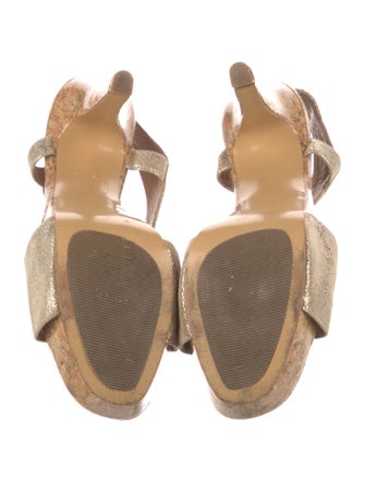 Diane von Furstenberg Leather Colorblock Pattern Slingback Sandals