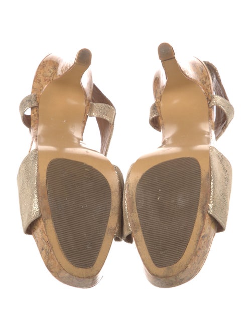 Diane von Furstenberg Leather Colorblock Pattern Slingback Sandals