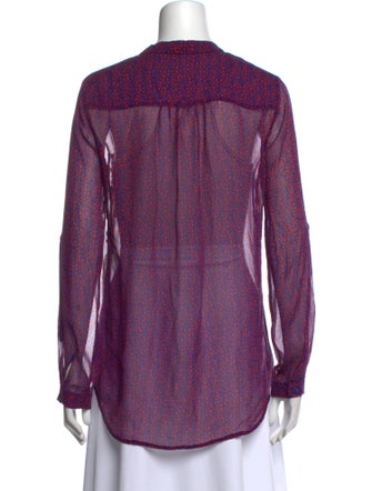 Diane von Furstenberg Animal Print V-Neck Button-Up Top