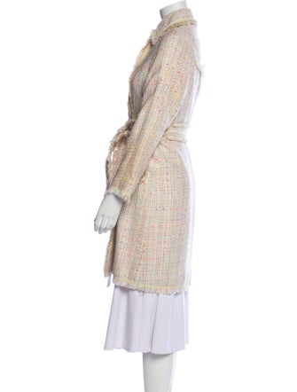 Diane von Furstenberg Tweed Pattern Trench Coat