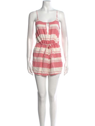 Diane von Furstenberg Striped Square Neckline Romper