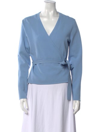 Diane von Furstenberg V-Neck Long Sleeve Blouse