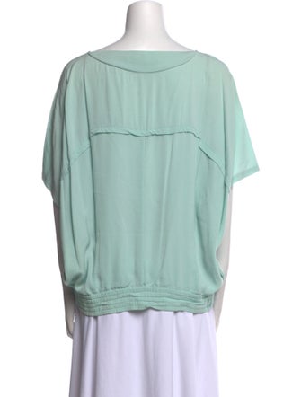 Diane von Furstenberg Silk Bateau Neckline Blouse