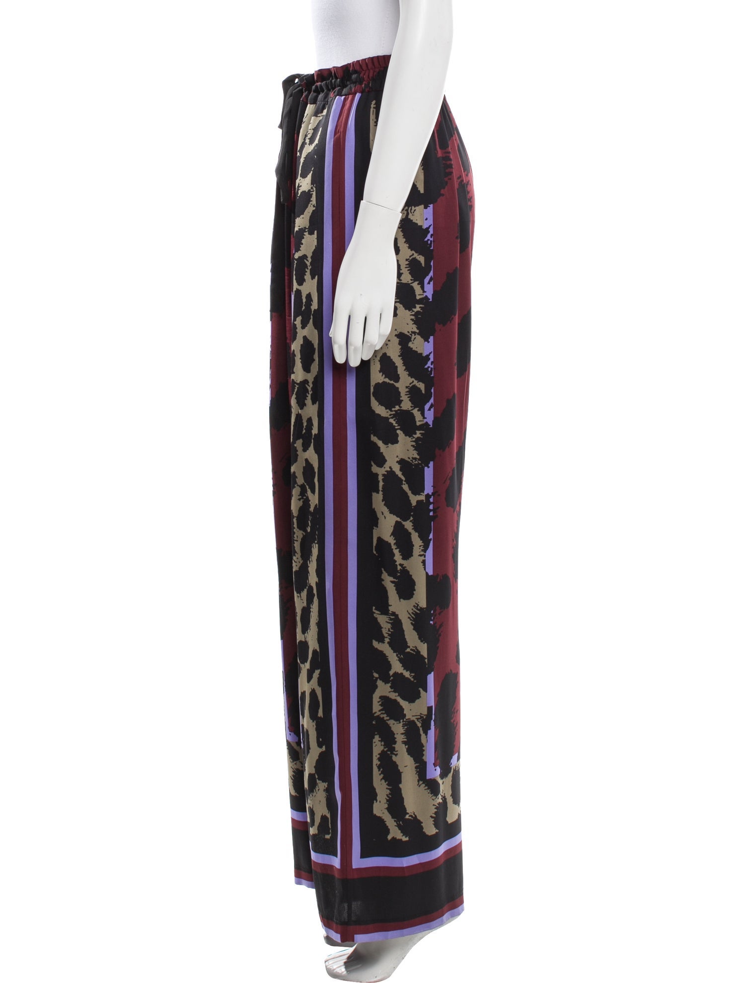 Diane von Furstenberg Animal Print Wide Leg Pants