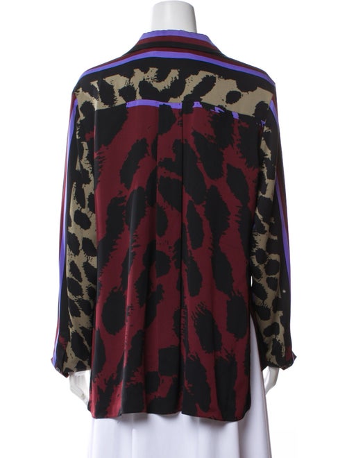 Diane von Furstenberg Printed Long Sleeve Button-Up Top