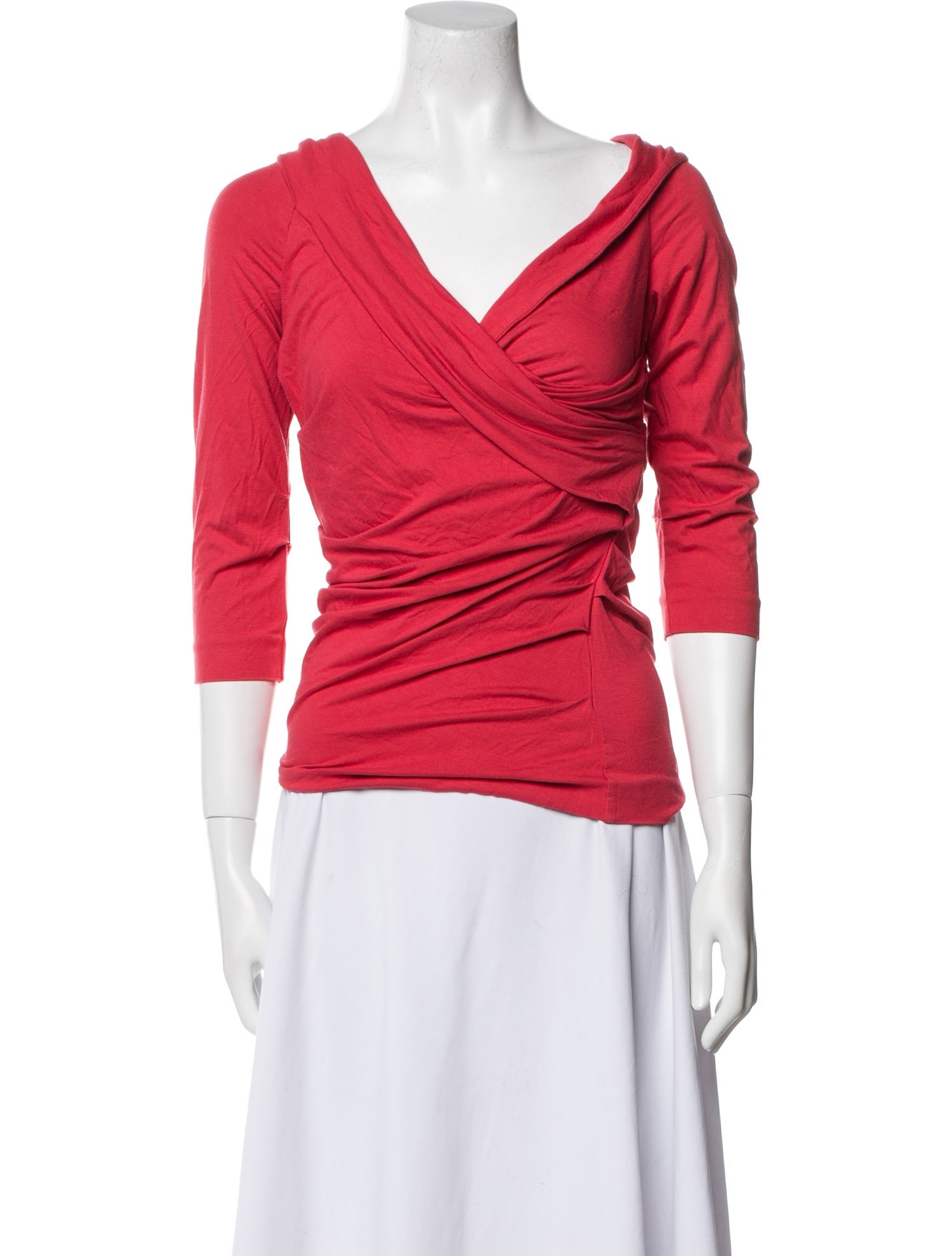 Diane von Furstenberg Cowl Neck Three-Quarter Sleeve Top