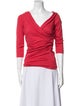 Diane von Furstenberg Cowl Neck Three-Quarter Sleeve Top