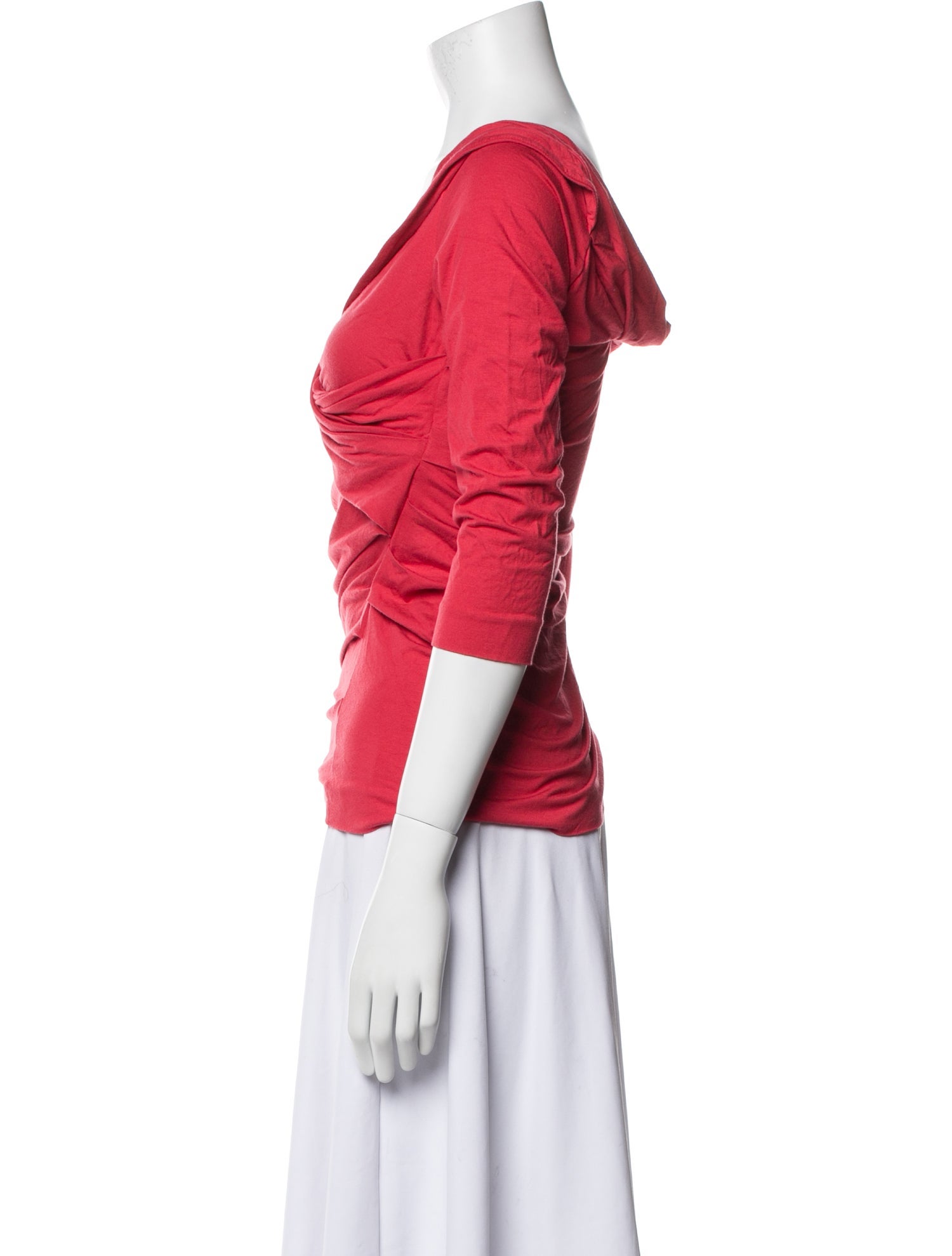 Diane von Furstenberg Cowl Neck Three-Quarter Sleeve Top