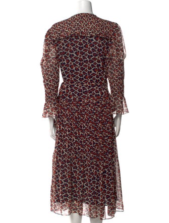 Diane von Furstenberg Animal Print Midi Length Dress