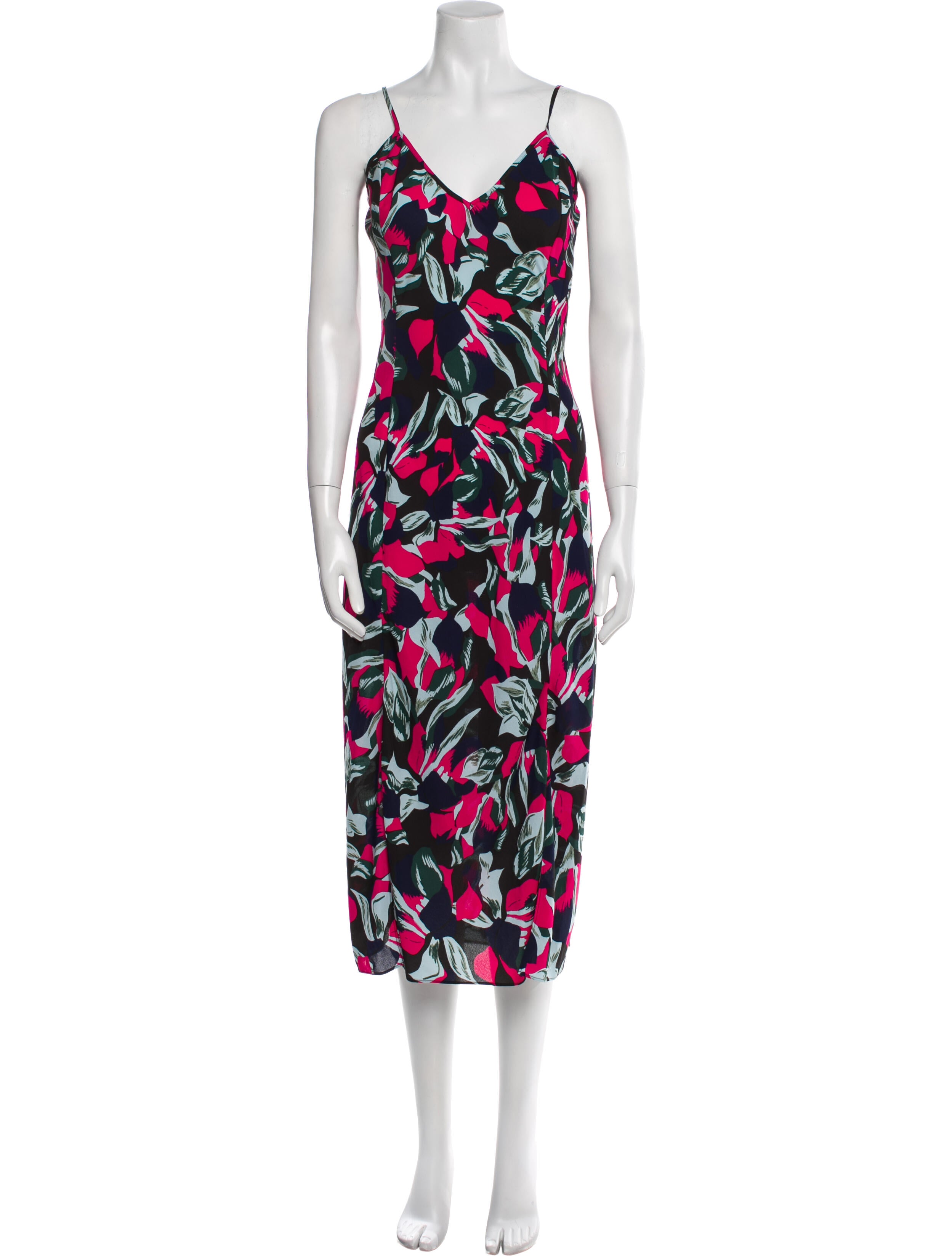 Diane von Furstenberg Floral Print Midi Length Dress