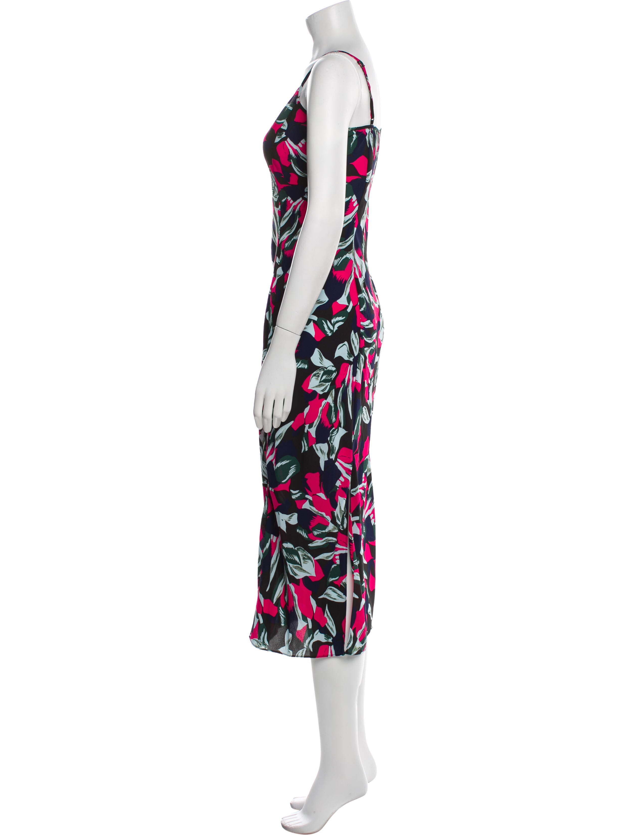 Diane von Furstenberg Floral Print Midi Length Dress