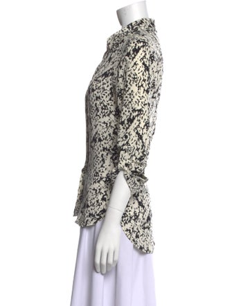Diane von Furstenberg Silk Floral Print Button-Up Top