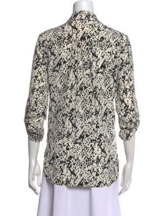 Diane von Furstenberg Silk Floral Print Button-Up Top