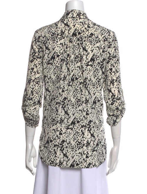 Diane von Furstenberg Silk Floral Print Button-Up Top
