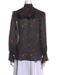 Diane von Furstenberg Polka Dot Print Mock Neck Blouse