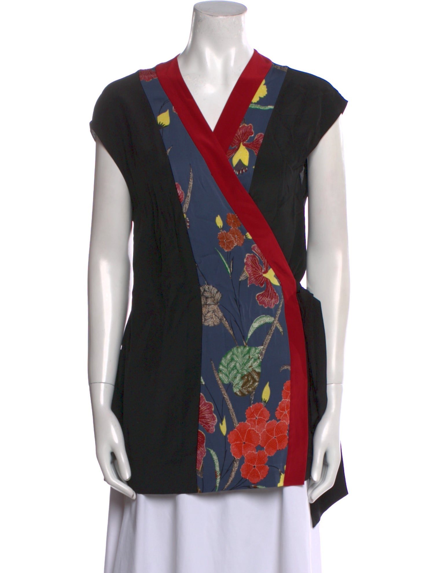 Diane von Furstenberg Printed V-Neck Blouse