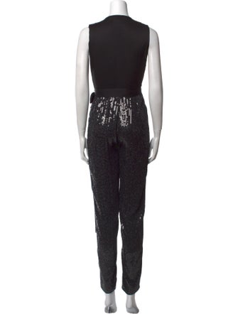 Diane von Furstenberg Silk V-Neck Jumpsuit