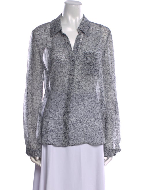 Diane von Furstenberg Silk Printed Button-Up Top