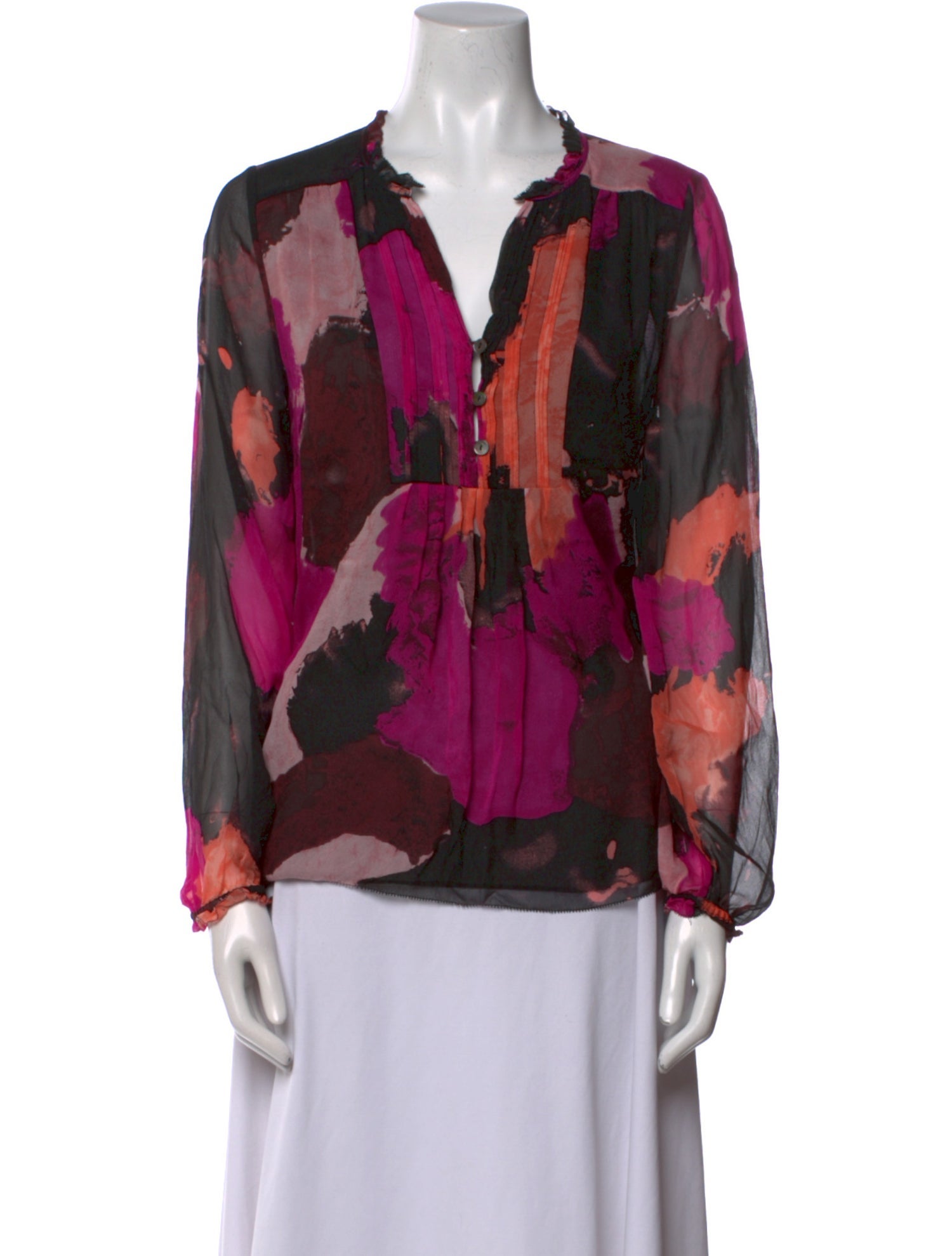 Diane von Furstenberg Silk Floral Print Blouse
