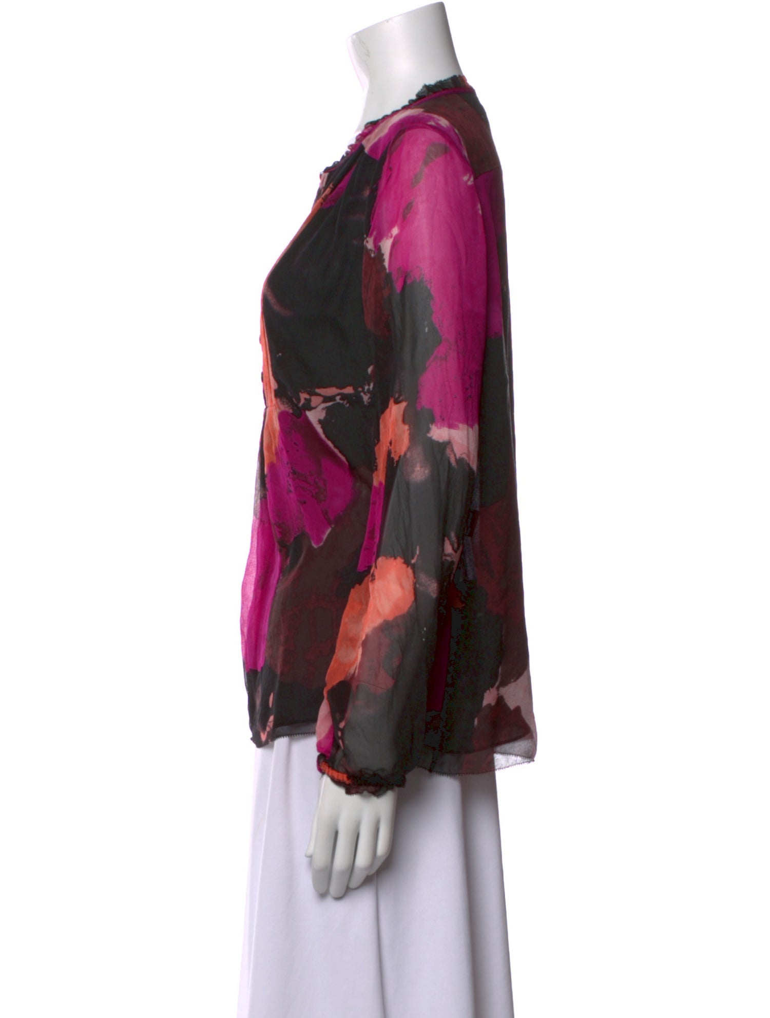 Diane von Furstenberg Silk Floral Print Blouse