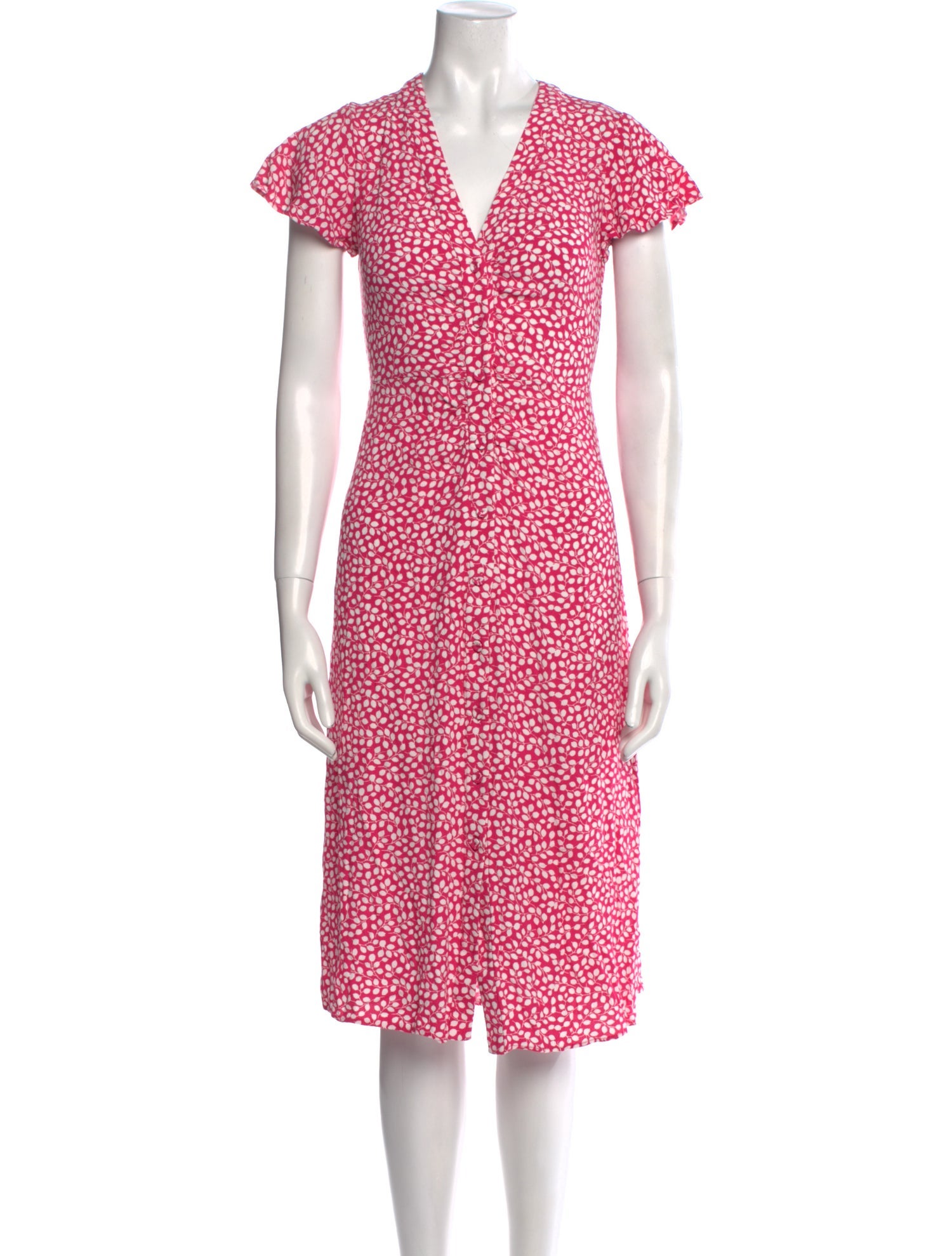 Diane von Furstenberg Floral Print Midi Length Dress