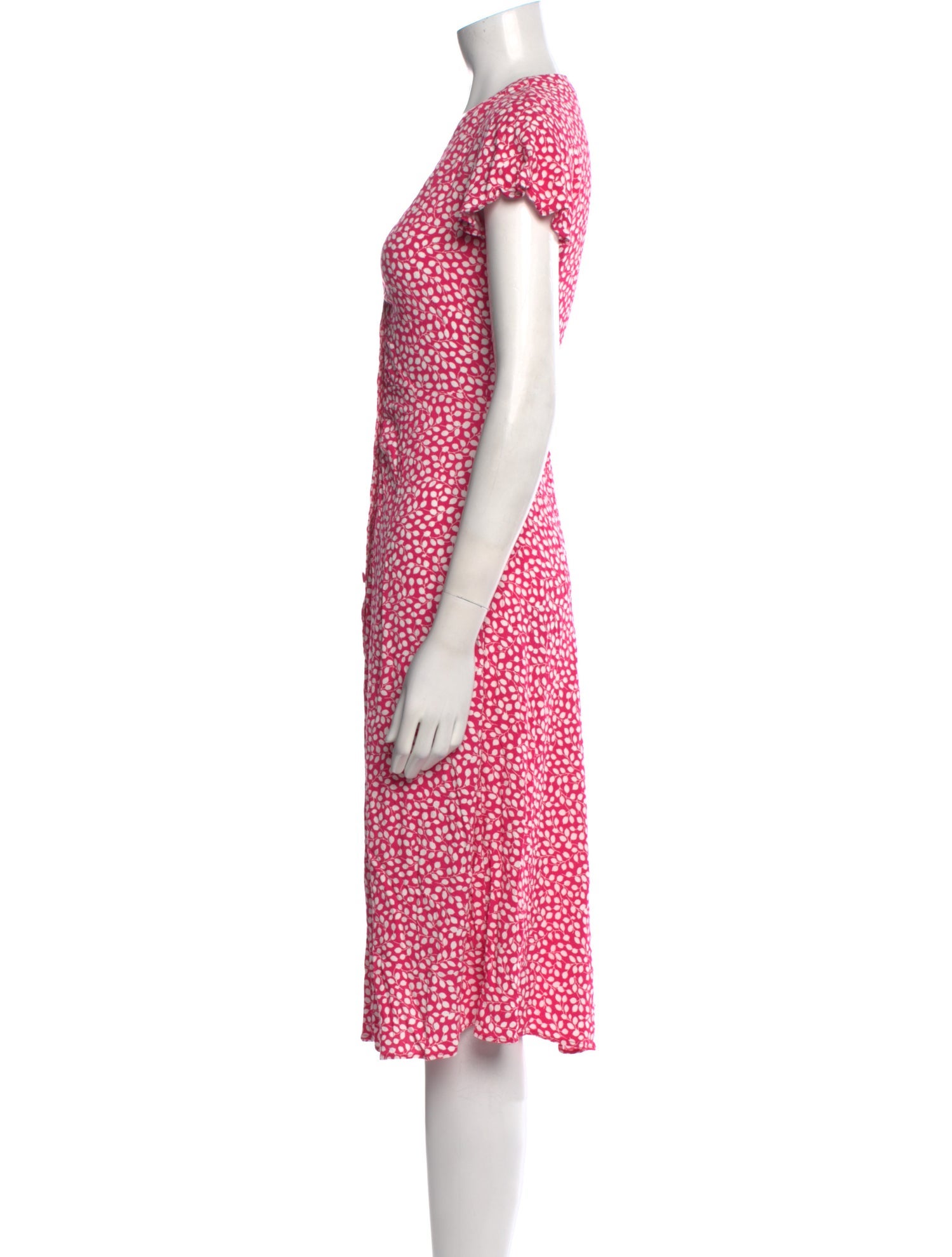 Diane von Furstenberg Floral Print Midi Length Dress