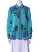 Diane von Furstenberg Silk Floral Print Button-Up Top