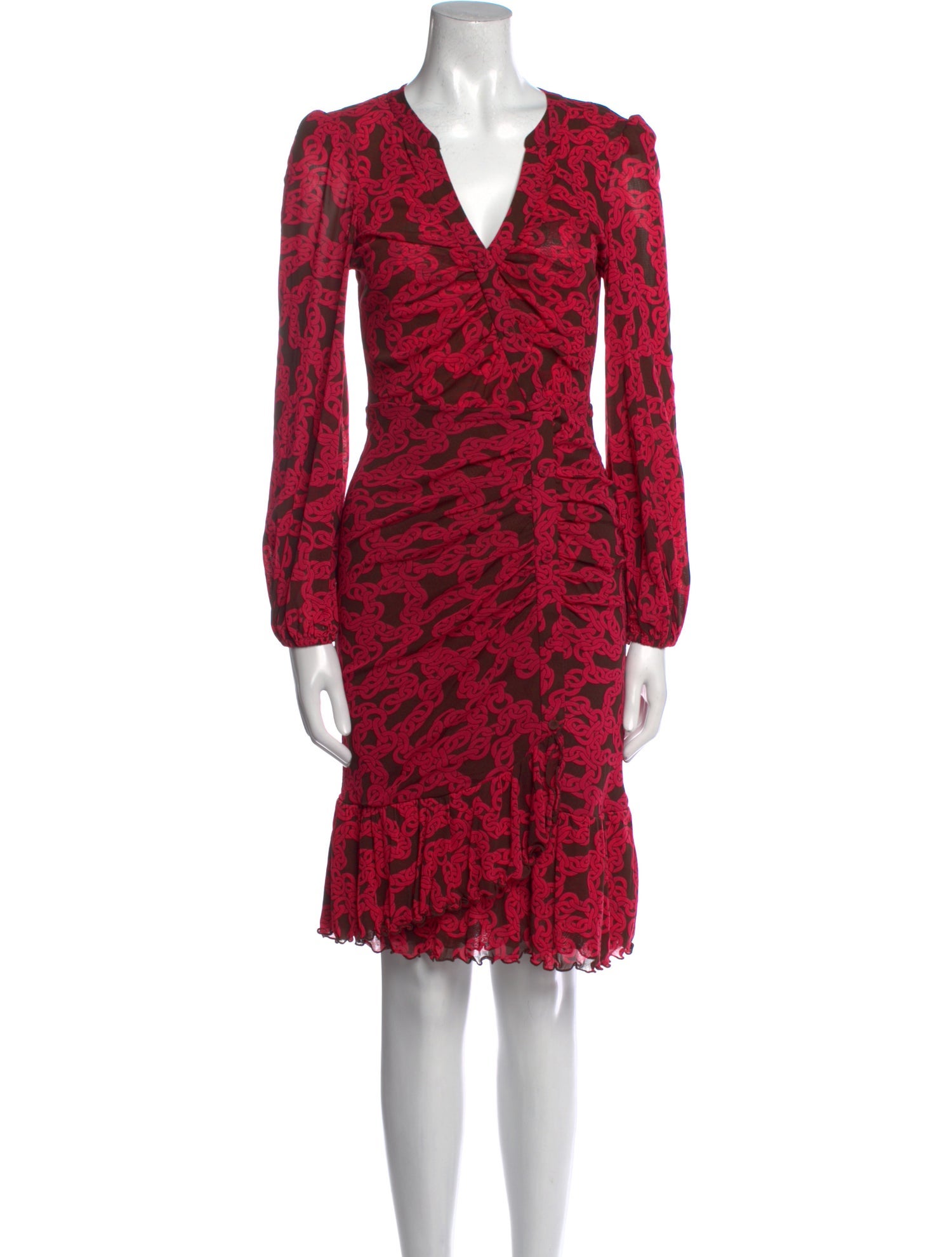 Diane von Furstenberg Floral Print Knee-Length Dress