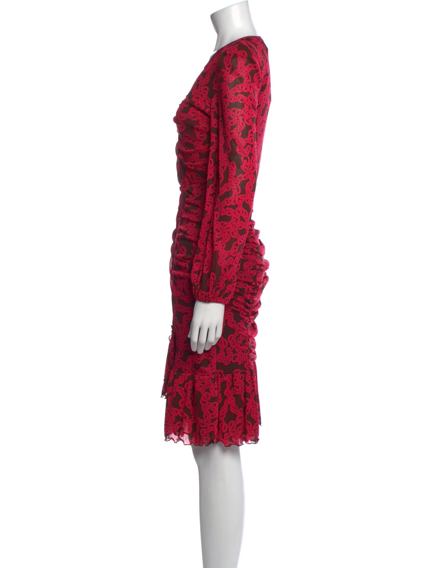 Diane von Furstenberg Floral Print Knee-Length Dress