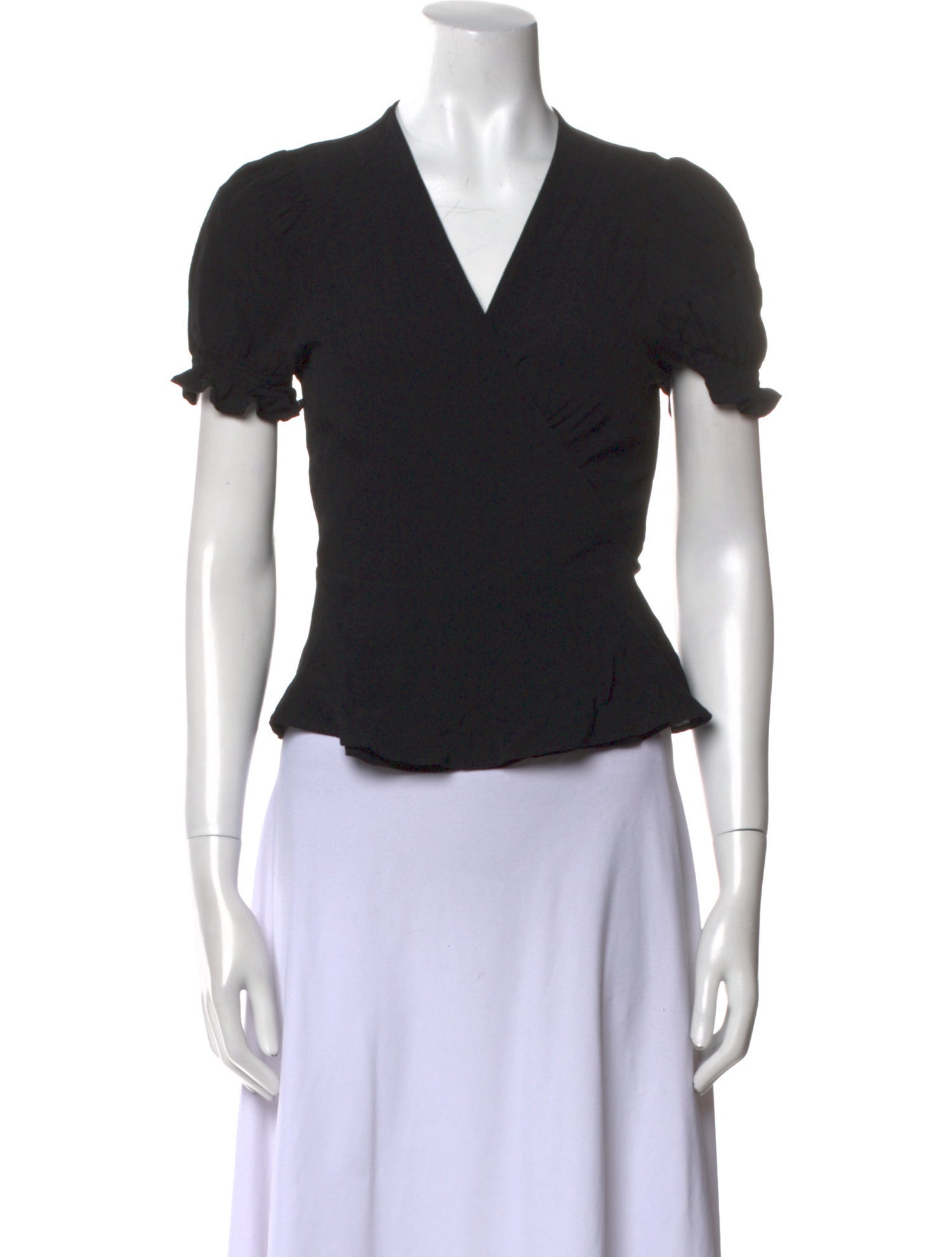 Diane von Furstenberg V-Neck Short Sleeve Crop Top