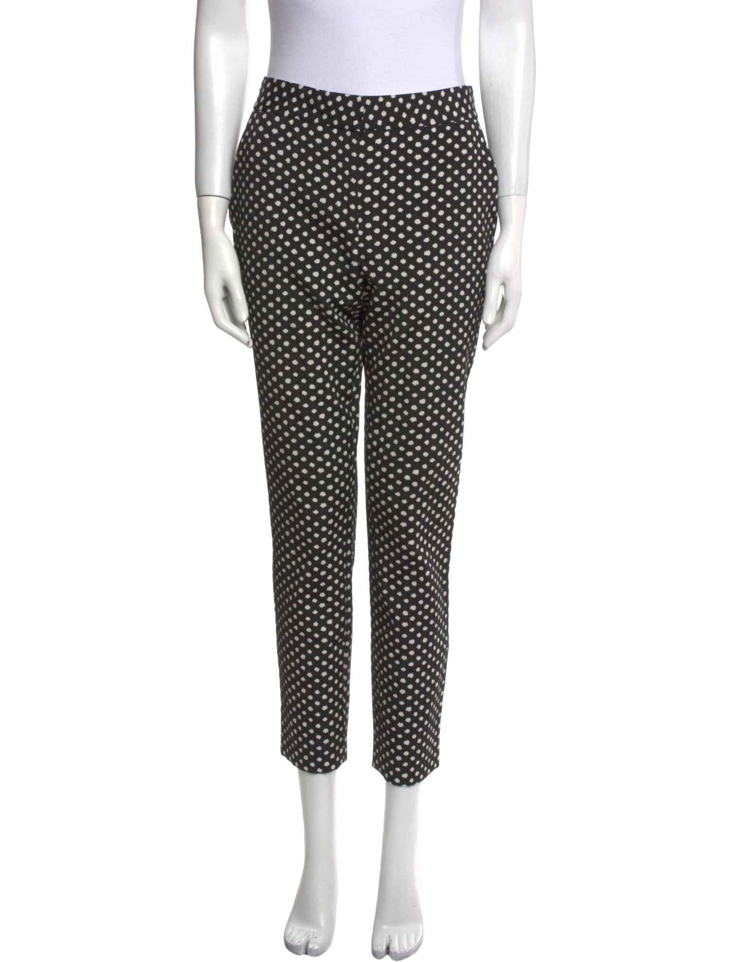 Diane von Furstenberg Polka Dot Print Straight Leg Pants