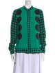 Diane von Furstenberg Polka Dot Print Mock Neck Blouse