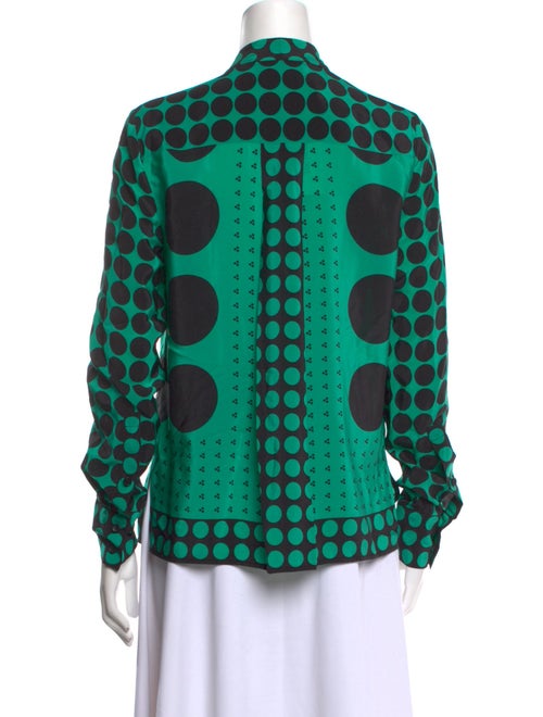 Diane von Furstenberg Polka Dot Print Mock Neck Blouse