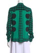 Diane von Furstenberg Polka Dot Print Mock Neck Blouse