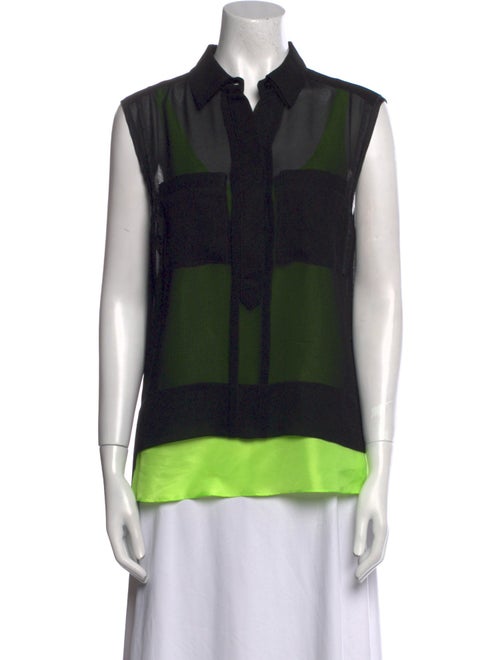 Diane von Furstenberg Printed Sleeveless Button-Up Top