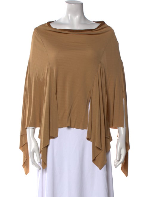 Diane von Furstenberg Bateau Neckline Three-Quarter Sleeve Blouse