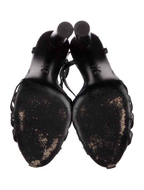 Diane von Furstenberg Snakeskin Animal Print T-Strap Pumps