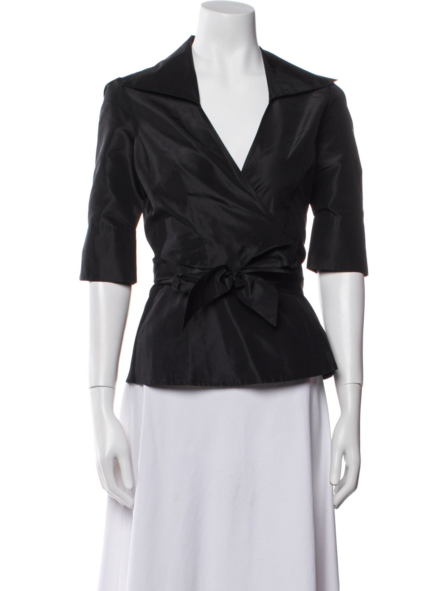 Diane von Furstenberg Silk Three-Quarter Sleeve Polo