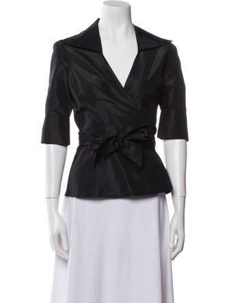 Diane von Furstenberg Silk Three-Quarter Sleeve Polo