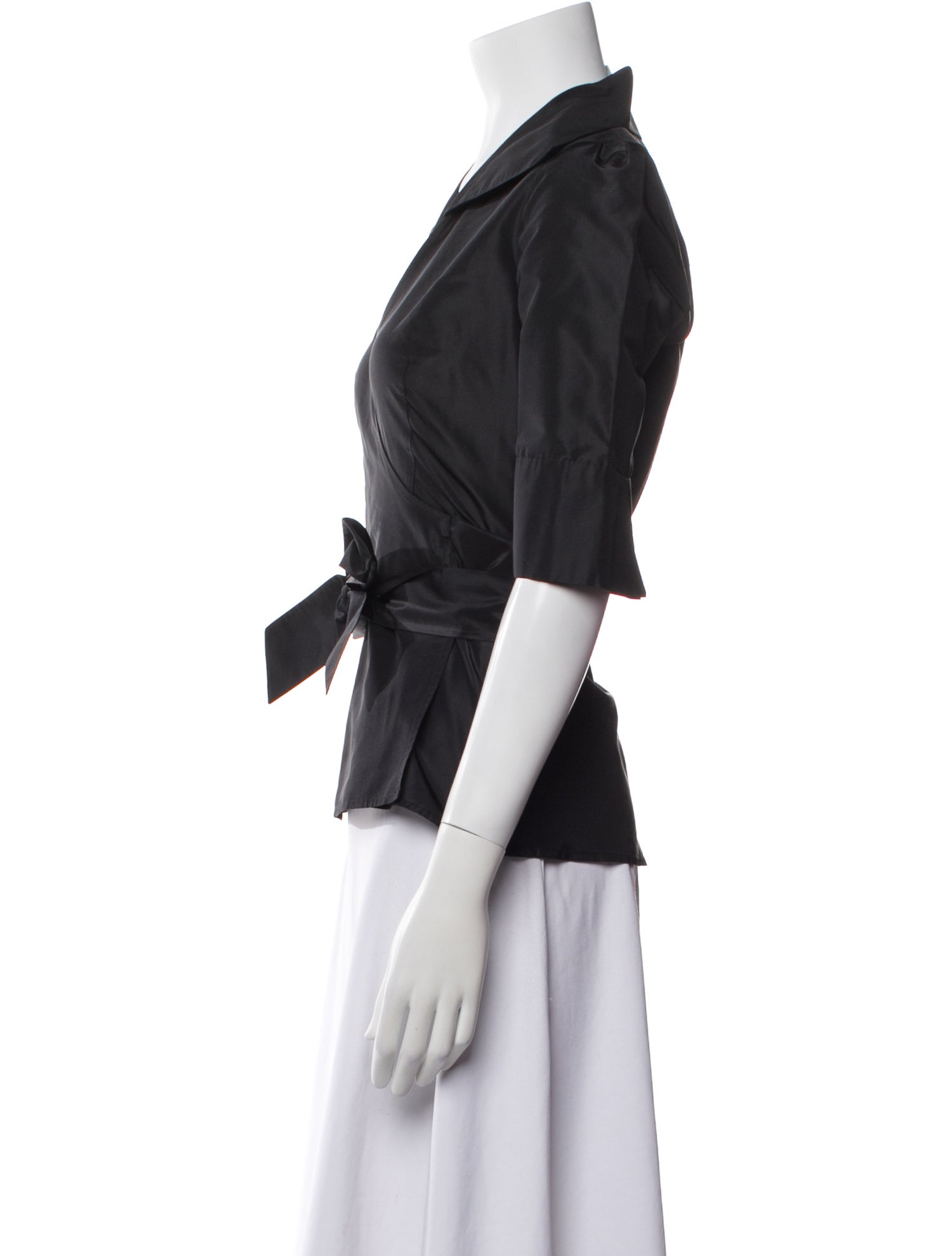 Diane von Furstenberg Silk Three-Quarter Sleeve Polo