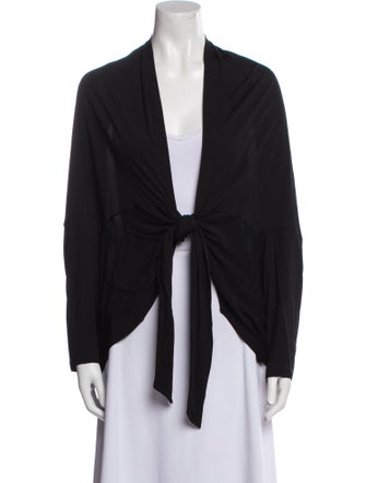 Diane von Furstenberg Plunge Neckline Long Sleeve Blouse