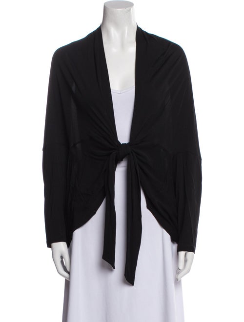 Diane von Furstenberg Plunge Neckline Long Sleeve Blouse