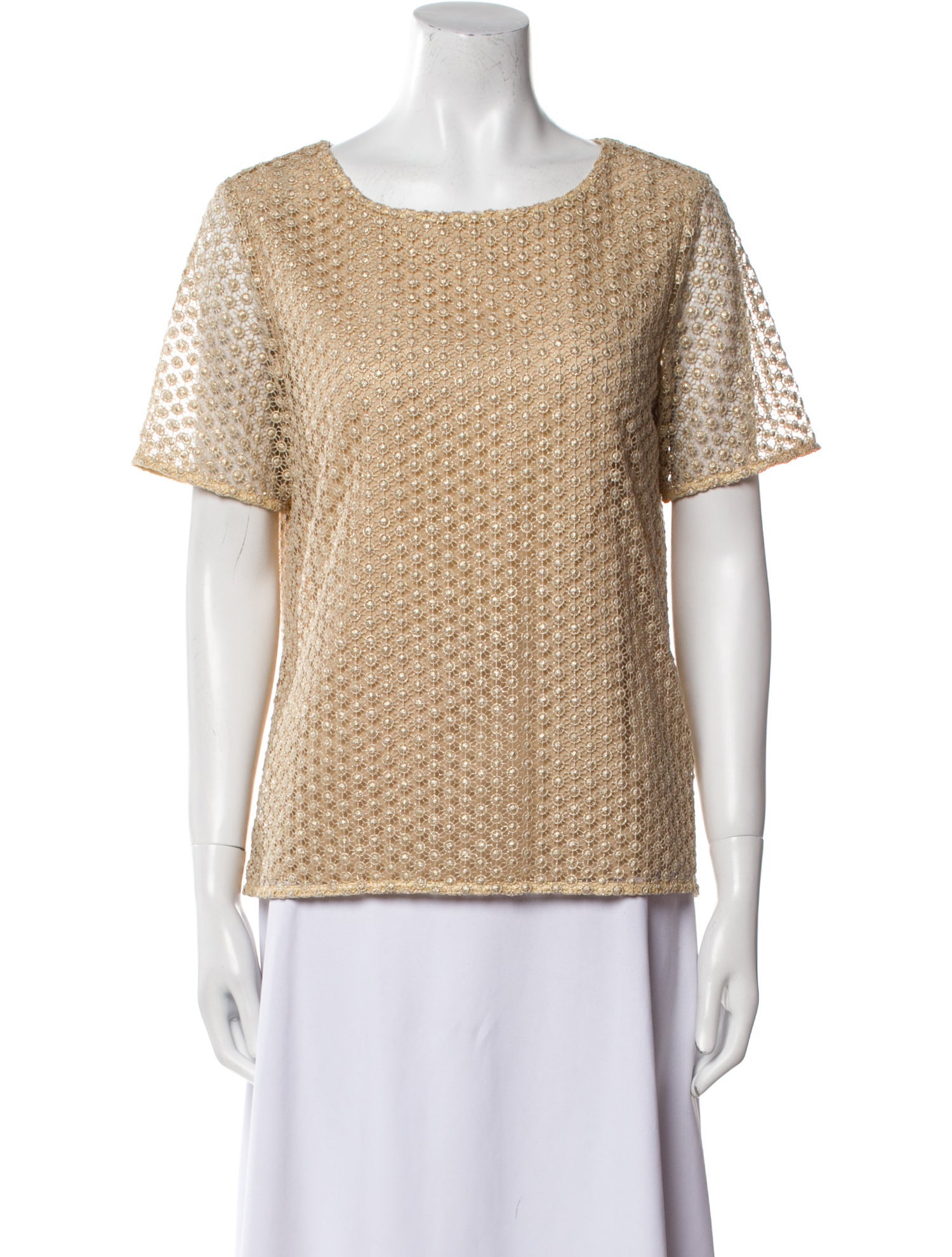 Diane von Furstenberg Scoop Neck Short Sleeve T-Shirt