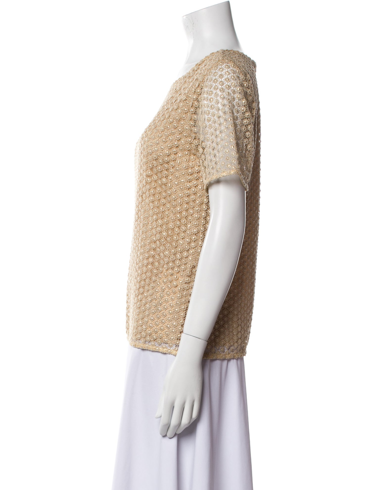 Diane von Furstenberg Scoop Neck Short Sleeve T-Shirt